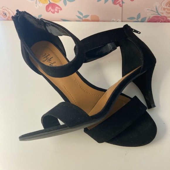 black Style & CO heeled sandals womens size 7 - Picture 7 of 8